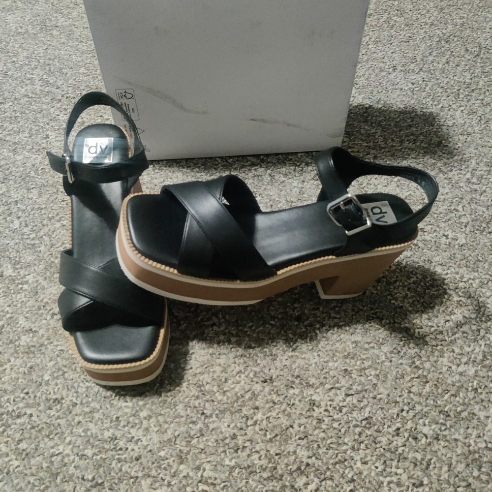 Dolce Vita Norrys Black Sandal Heels Women's Size 9.5 New